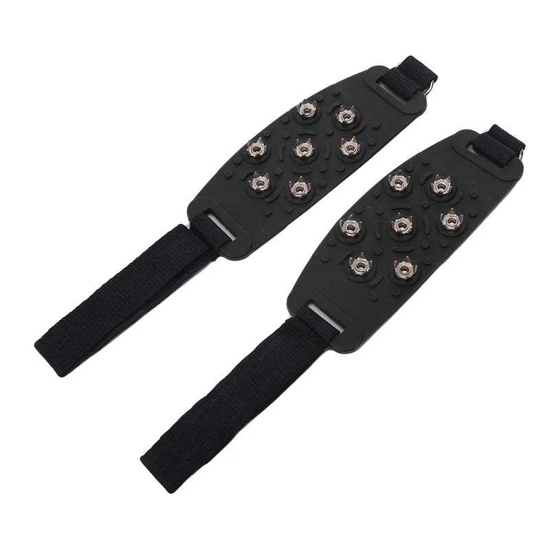 Ice Cleats Traction Crampons Overshoe Ice Snow Anti Slip Spikes Grips Ice Grippers for Adult Hiking Mountaineering Boots Winter