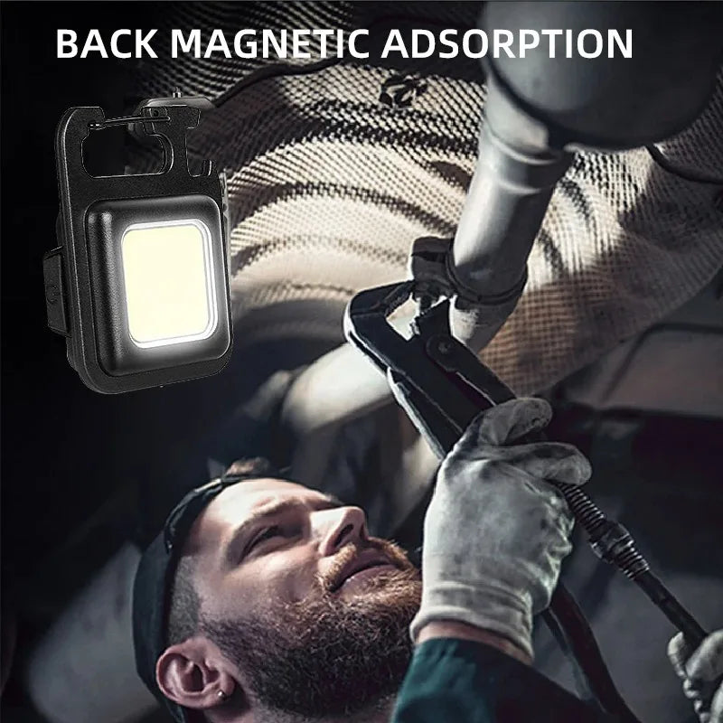 Home 3 Lighting Modes for Camping Super Bright MINI COB Keychain Flashlight Charging Lamp Camping Lights with Magnet