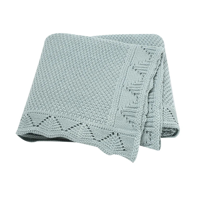 100*80cm Knitted Baby Blankets Breathable Lightweight Newborn Swaddle Receiving Quilt for Infant Boys Girls Toddler Throwing Mat