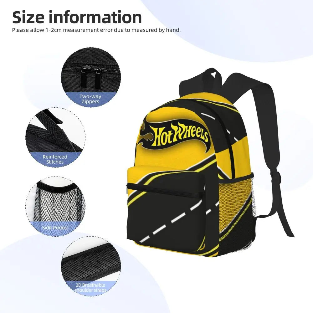 Hot Wheels Race Student Backpack School Bag Hiking Travel Daypack for Men Women Bookbag Shoulder Bags