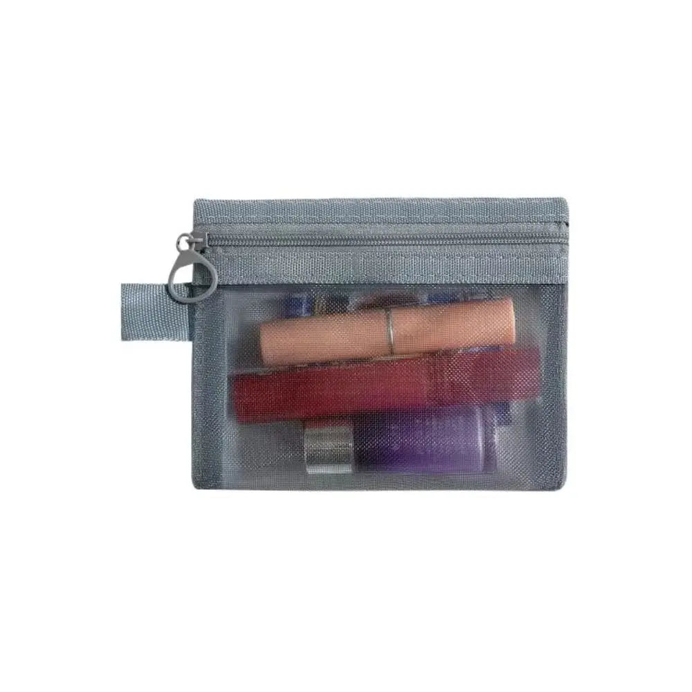 Large Capacity Mesh Cosmetic Bag Square Bag Zipper Bag Makeup Bag Lipstick Bag Organizer Case Storage Toiletry Bag Travel
