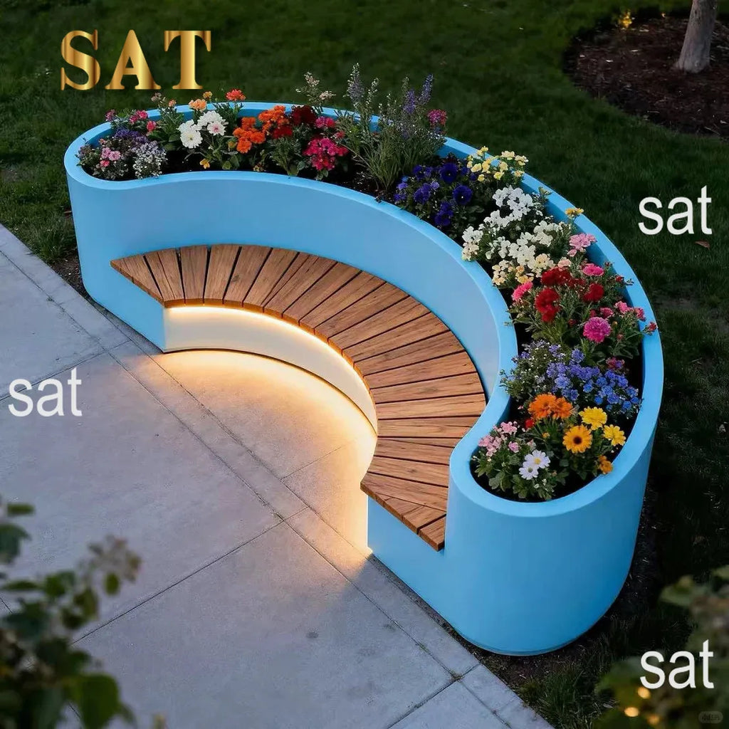 Custom Fiberglass Curved Bench – Outdoor & Commercial Seating