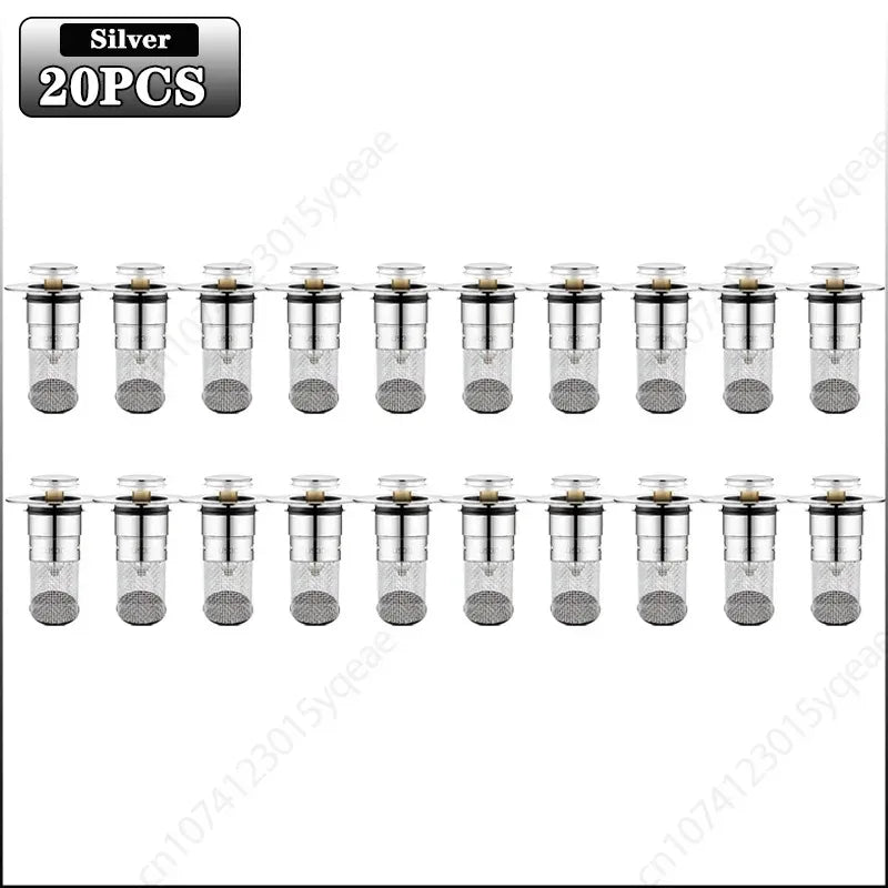 1-20PCS Kitchen Bathroom Sink Stopper Stainless Steel Rust Proof Drain Strainer Anti Odor Anti Clog Pop Up Drain Filter