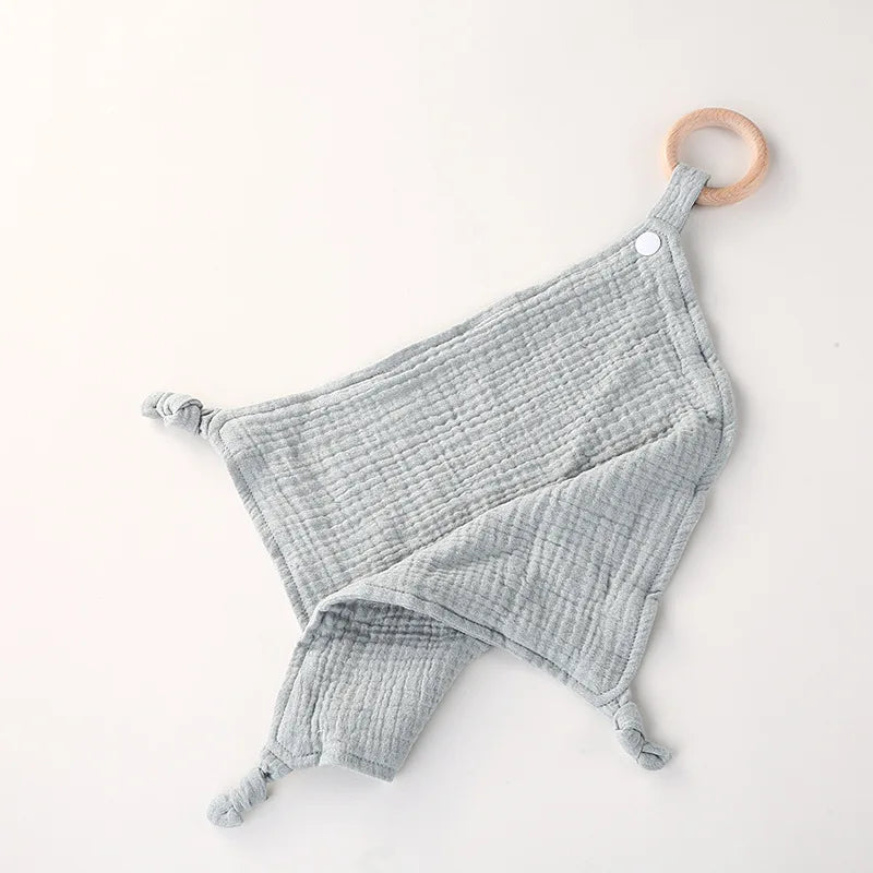 Wooden Drool Bib Ons Baby Saliva Towel Soft Cotton Baby Burp Cloth Kindergarten Handkerchief Newborn Washcloth Nursing Towel