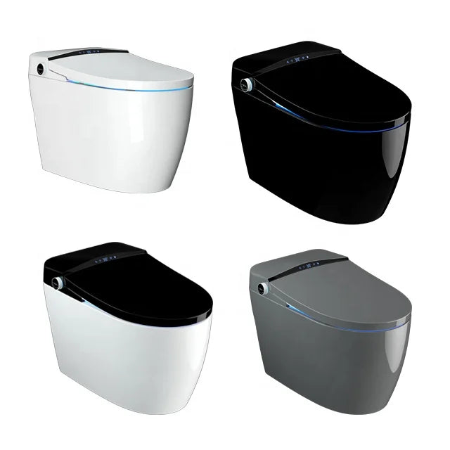 110V/220V Modern Electric Intelligent Smart Wc Toilet Bowl Automatic Black Smart Toilet with Bidet Seat Heating