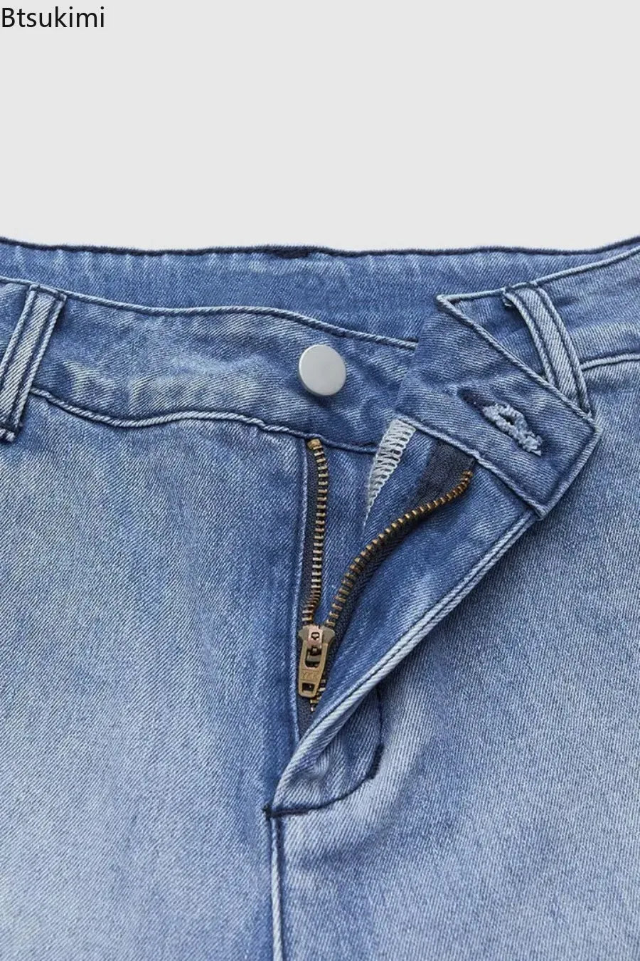 New Women High Waist Loose Straight‑Leg Cropped Jeans Washed Vintage Denim Ankle Pants Casual Daily Streetwear Denim Trousers