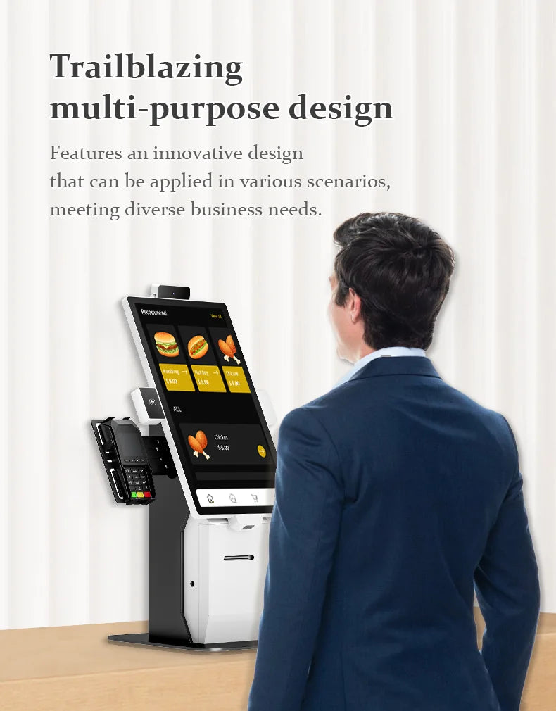 Touch Screen Kiosk Self-service Ordering System With Printer Support POS Machine Restaurant Payment Kiosk