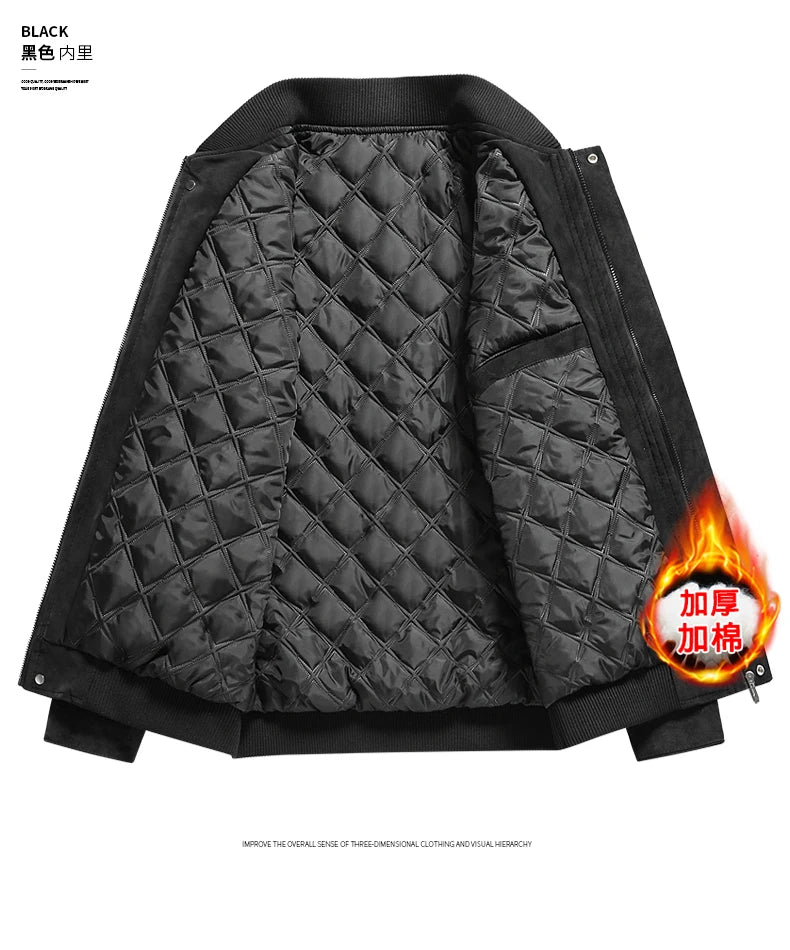Leather Jacket Men Suede Coats Winter Windbreaker Oversized 6XL 7XL 8XL Plus Size Street Moto Autumn Brand Waterproof Softshell