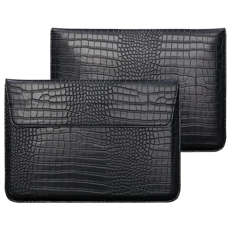Textured PU Leather Flip Laptop Sleeve for 11–16-Inch Laptops