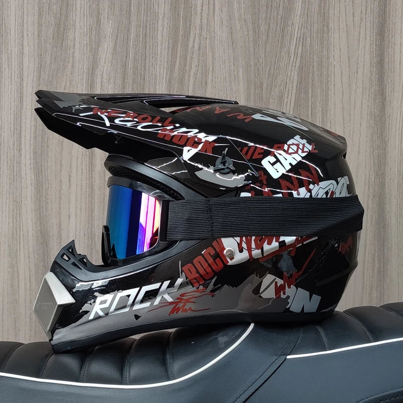 Off Road Motorcycle Helmet DOT Certified Motocross Dirt Bike Helmet ATV MX Downhill Racing Full Face Helmet Casco Moto Capacete
