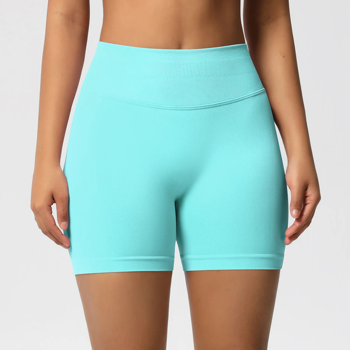 Women Shorts Low Ribbed Waist Band Yoga Shorts Seamless Scrunch Bum Workout Gym Shorts Booty Hight Stretch Running Shorts
