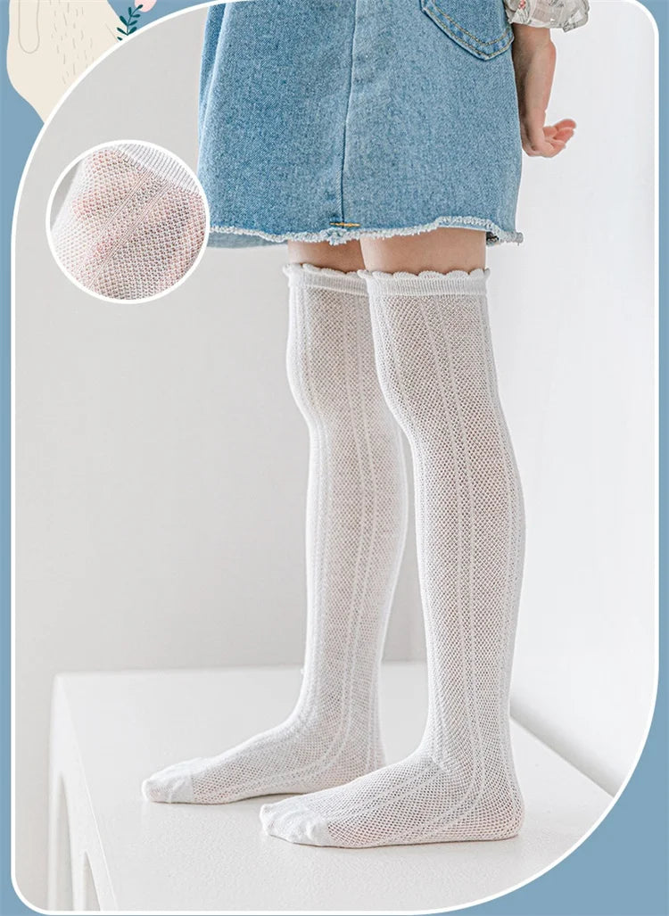 Children's Girl High Long Socks  Princess Mesh School Spring Summer Kids Stockings
