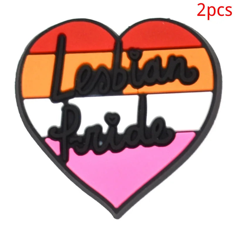 New rainbow shoe charm hole shoe accessories DIY shoe accessories PVC soft rubber shoe buckle jewelry spot wholesale