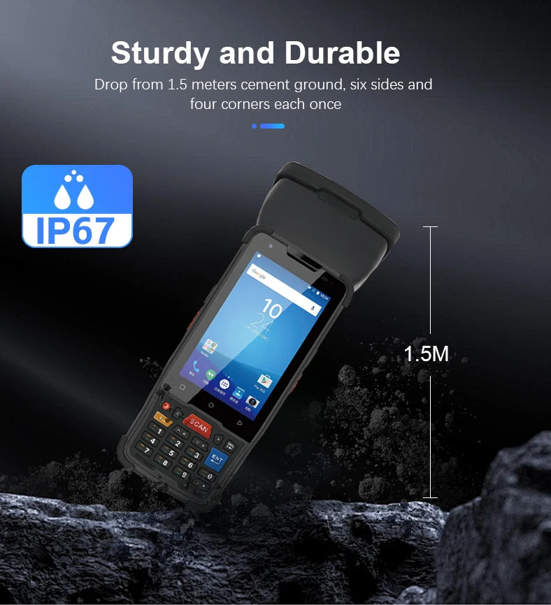 Industrial Level Rugged PDA Barcode Scanner for Data Collection Android Mobile Handheld with Stock Availability