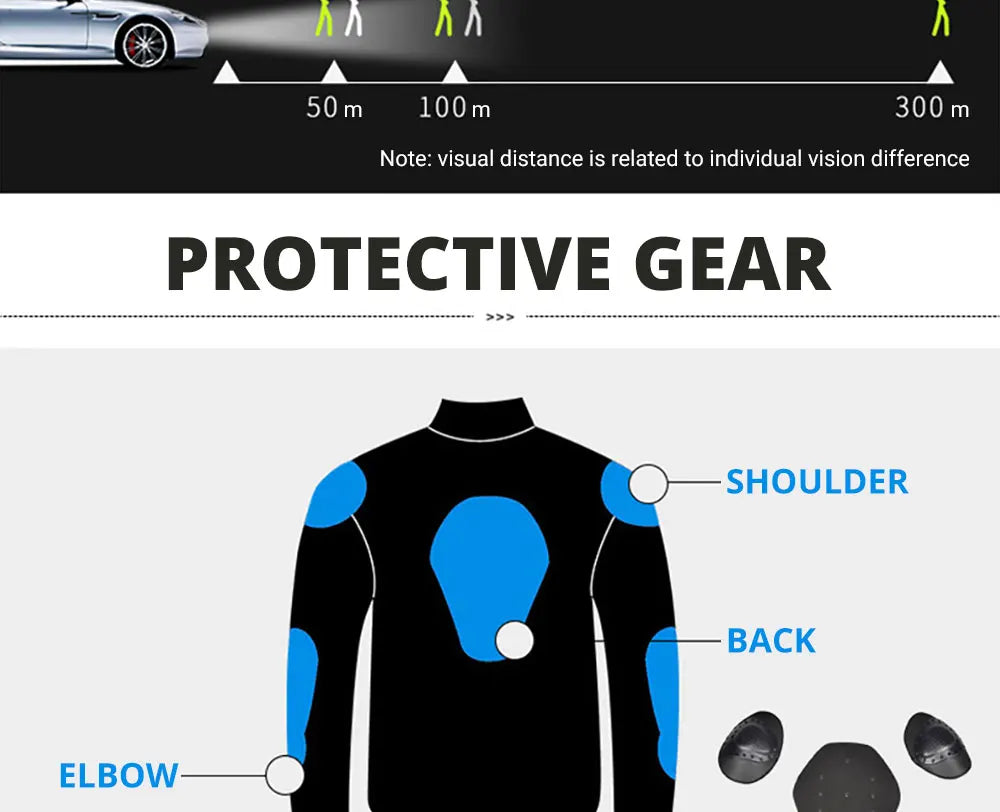 Motocross Jacket Cold-proof Waterproof Motorcycle Jacket Men Chaqueta Moto Protective Gear Motorbike Riding Jacket fit 4 Seasons