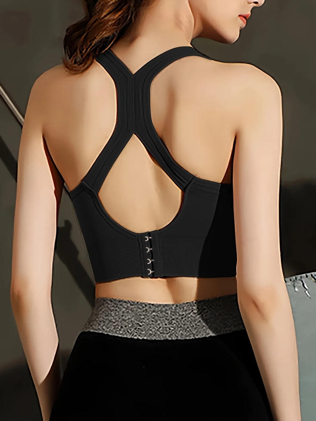 Seamless Sports Bra Shock Absorbing Support,Wire Free Yoga Running Tank Top with Beautiful Back Slim Cut Prevent Side Spillage