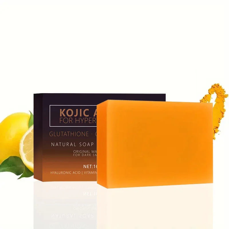 Lemon Turmeric Exfoliating Soap with Curcumin All-Body Cleansing Brightening Natural Granule Soap for Skin Care