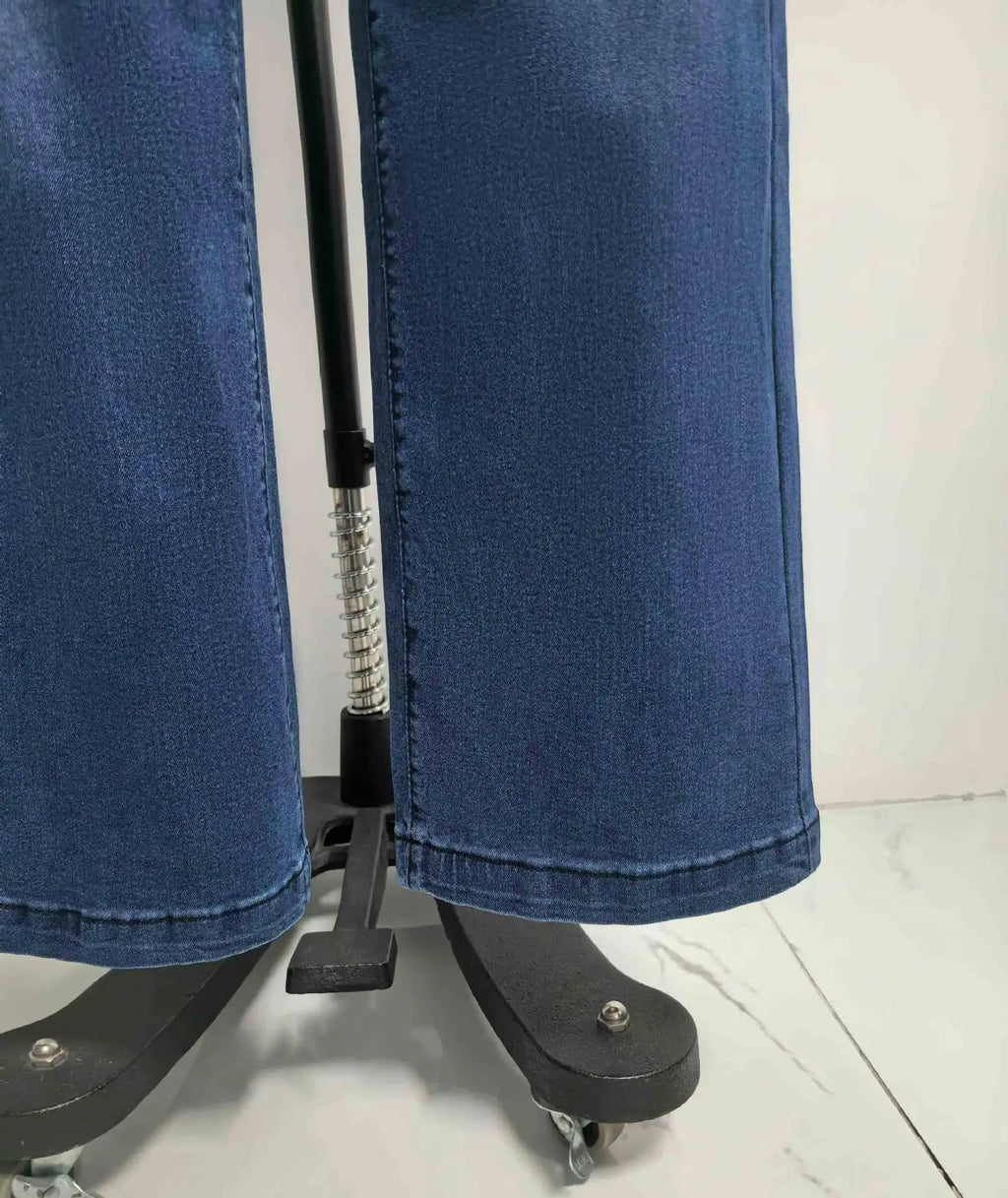 Women Jeans Vintage Denim Pant Elastic Waist Lace Up Wide Leg Long Pants Straight Trousers Y2k Streetwear Splice Work Spring