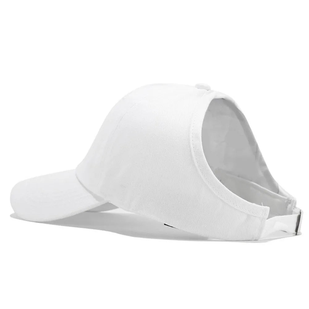 Visor Cap Solid Color Washed Baseball Cap Hip Hop Adjustable Empty Top Hat Snapback Cap Sunscreen Sun Protection Peaked Hat Men