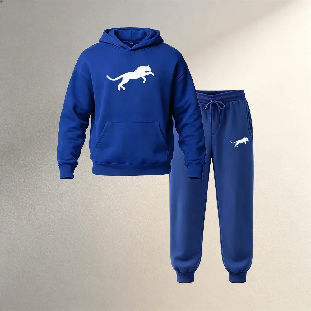 Men's Clothing Pullover Hoodies Sets 2Pcs Autumn Winter Sport Casual Fashion Men's Warm Sweatpants Suit Loose Street Male Outfit