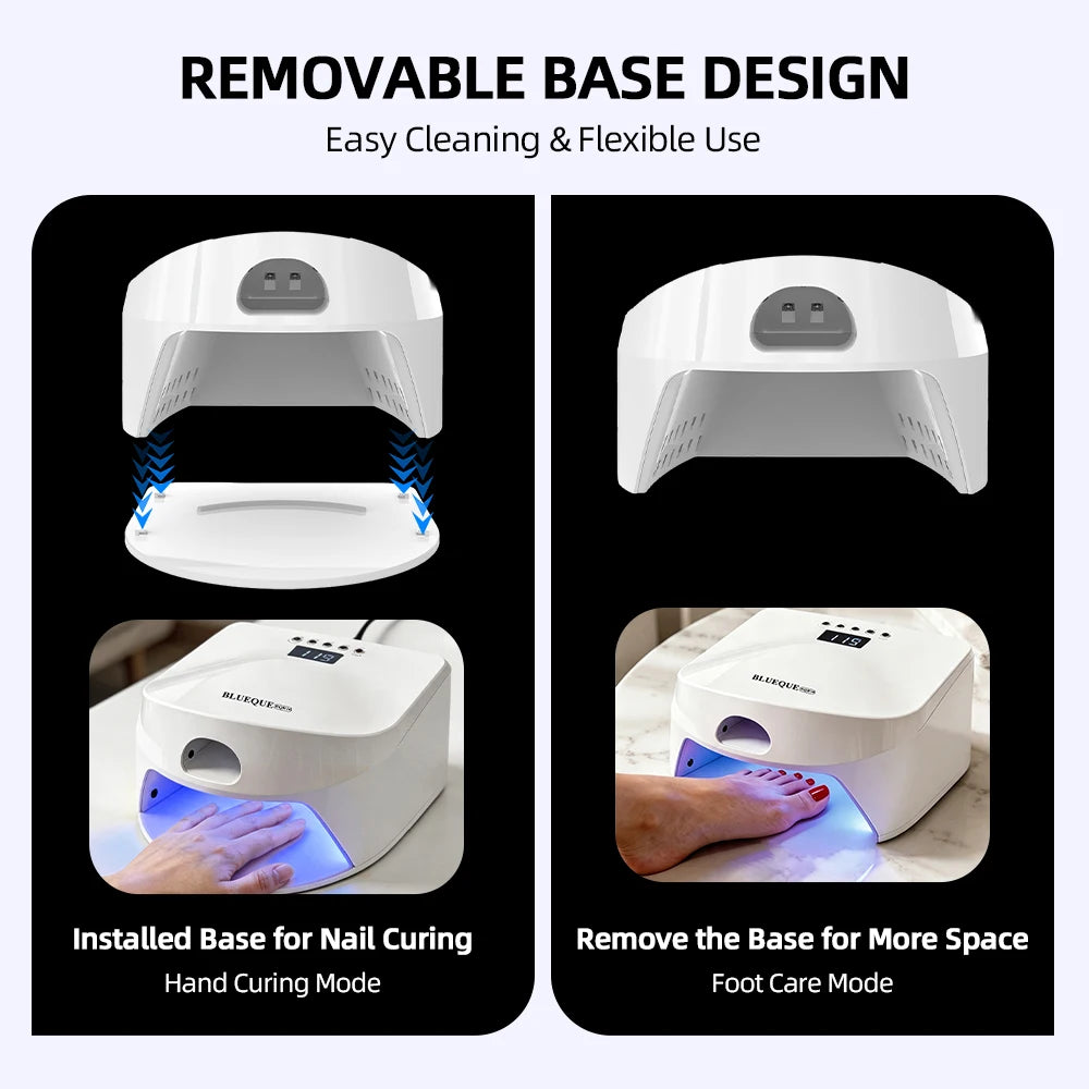 2 IN 1 Nail Dryer Full Hand Thumb Dual Lamp Single Toe Single Finger Gel Nail Curing Lamp Hand Fast Drying LED Light Nail Dryer