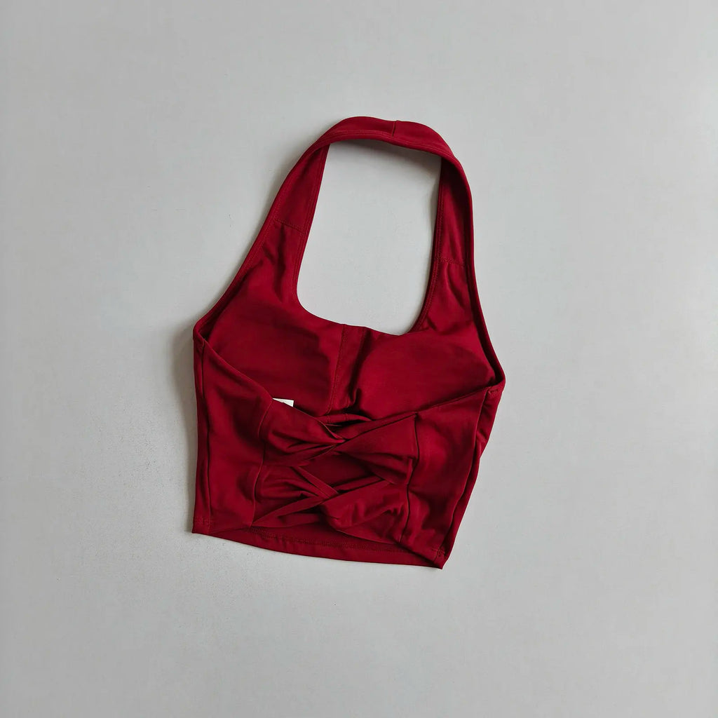 Women's Halter Neck Strap Fitness Bra Sexy Backless Gym Workout Yoga Bra Crop Top Sports Bras for Active Wear