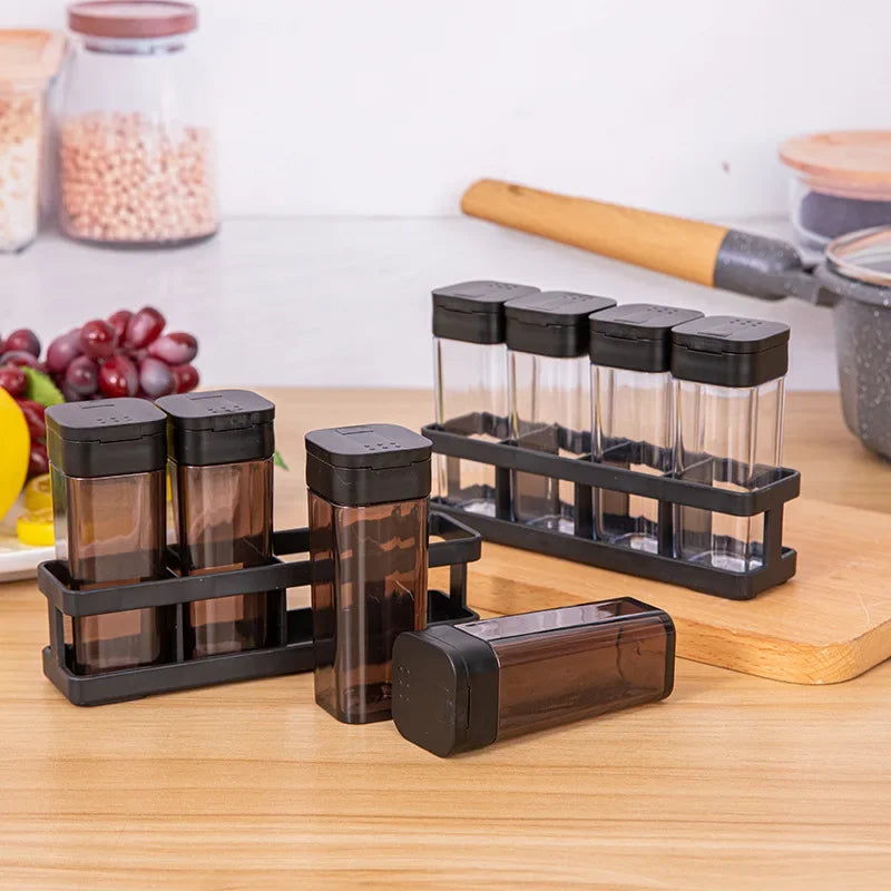 Spice Organizer Set 4-in-1 - Stackable Kitchen Bottles, Airtight Lids for Salt Pepper Baking,Countertop Space Saver Jars