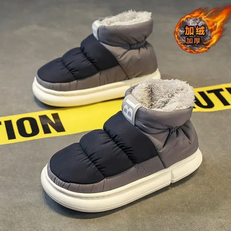 Snow Boots Men Women Winter  New Lovers Plush Thick Comfortable Cotton Shoes Waterproof Anti Slip Outdoor Casual Shoes Flats