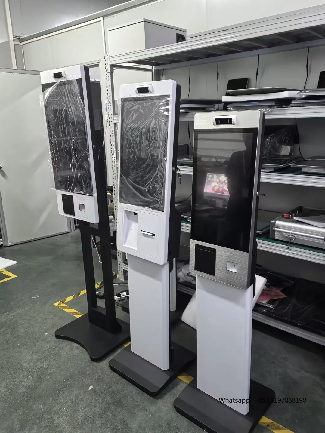 15.6 21.5 24 27 32 Inch Floor Standing/Wall Mounted Self-Service Payment Kiosk With QR Code Scanner 80mm Thermal Printer