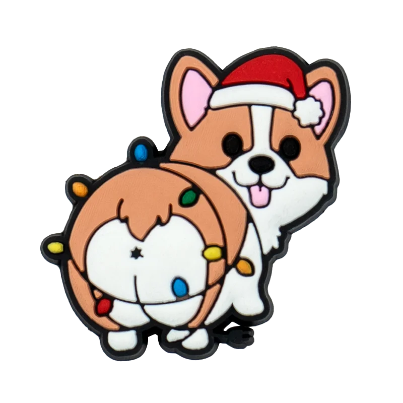 1pcs PVC Dog Shoe Charms Corgi Bulldog Puppy Husky Shoe Decoration Pins for Women Men Kids Sandal Accessories Buckle Ornament