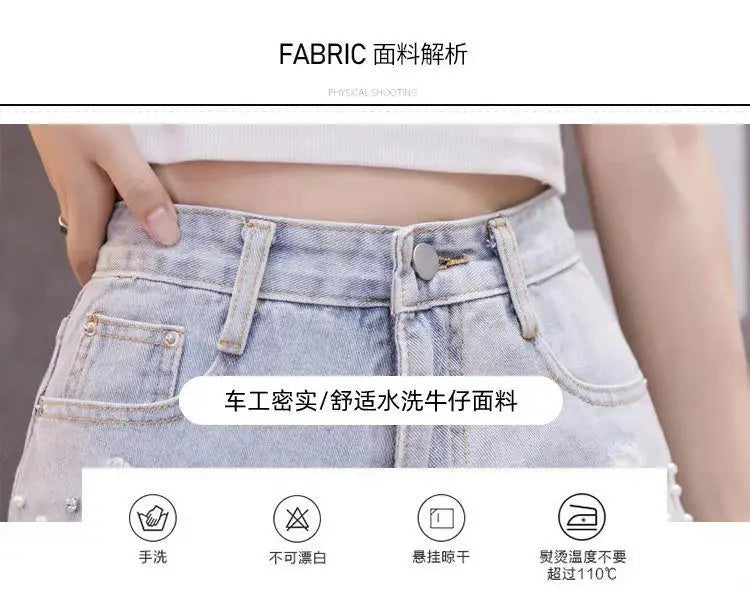 2026 Summer New Personalized Denim Shorts for women's High waisted Diamond Studded Heavy industry Sequin Tassel Fashion Shorts