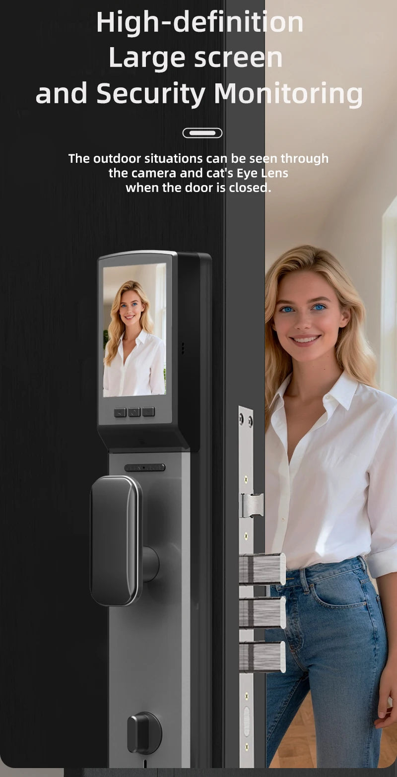 Wifi Tuya APP Password Door Lock Face Recognition Smart Lock With Camera  Digital Electronic Lock Automatic