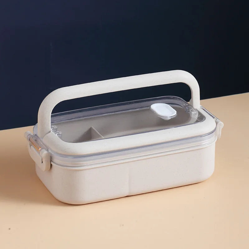 Kitchen Home Microwave Lunch Box Wheat Straw Dinnerware Food Storage Container Children Kids School Office Portable Bento Box