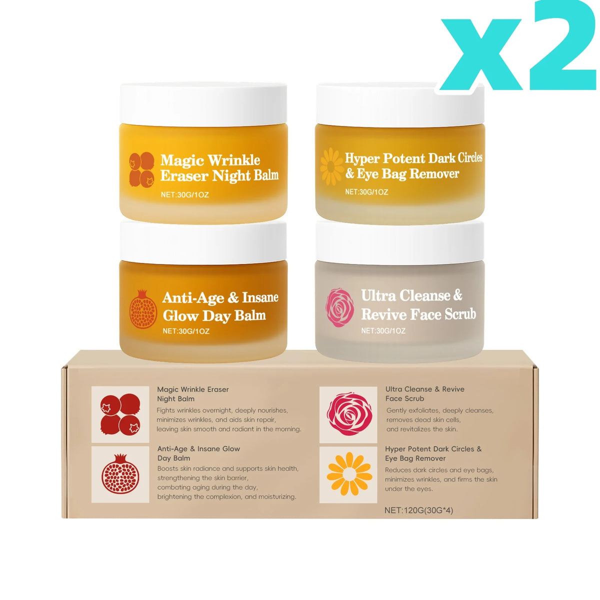 Day Night Skincare Set Moisturizes Refreshing Brightening Improve Fine Line Skin Reduce Dark Circles Multi Functional Facial Set