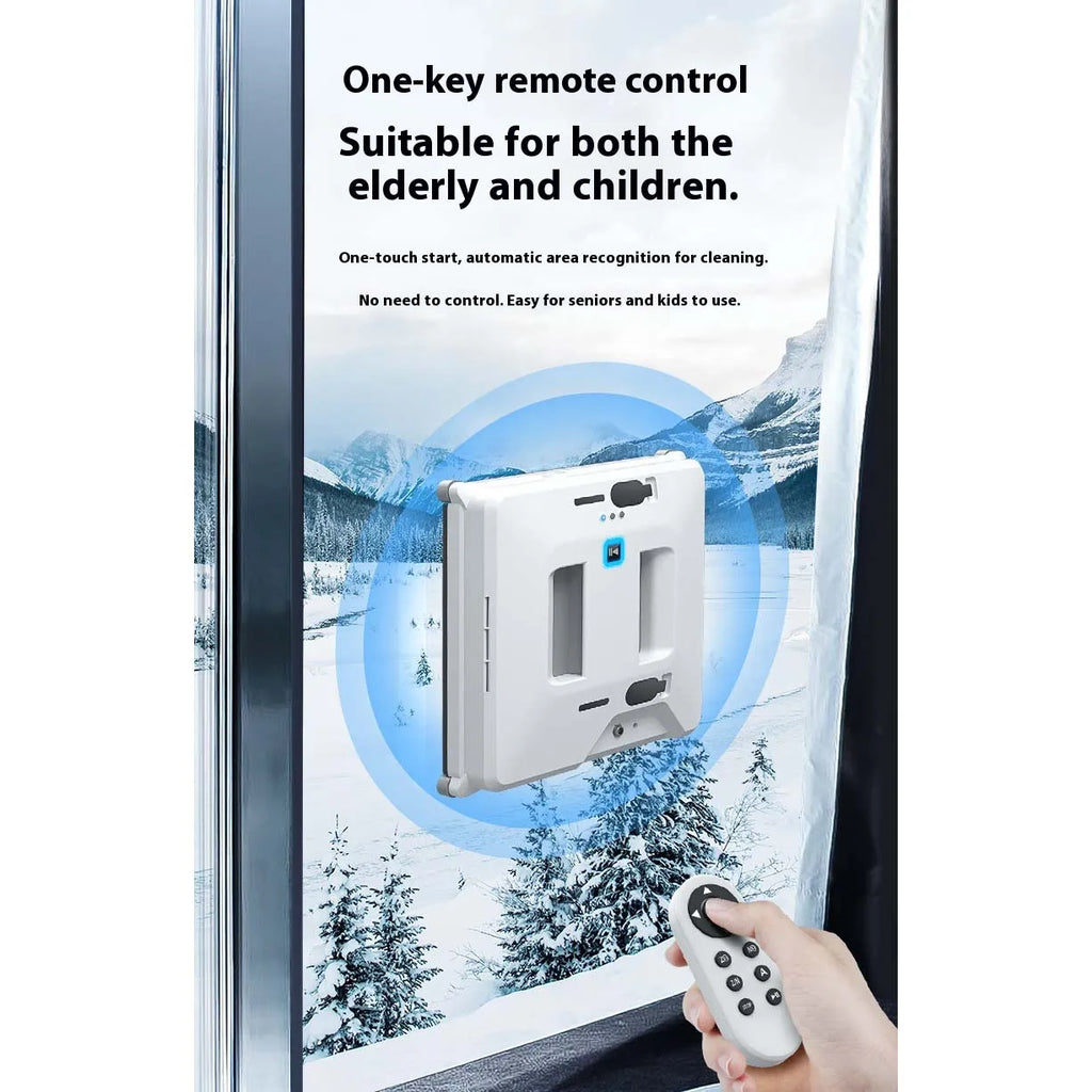 Hengkesen New Generation Upgraded Smart Window Cleaning Robot, Fully Automatic Electric Glass Cleaning Window Cleaner, Remote-Controlled Window Cleaning Machine with Automatic Water Spray, Suitable for Window Glass, Exterior