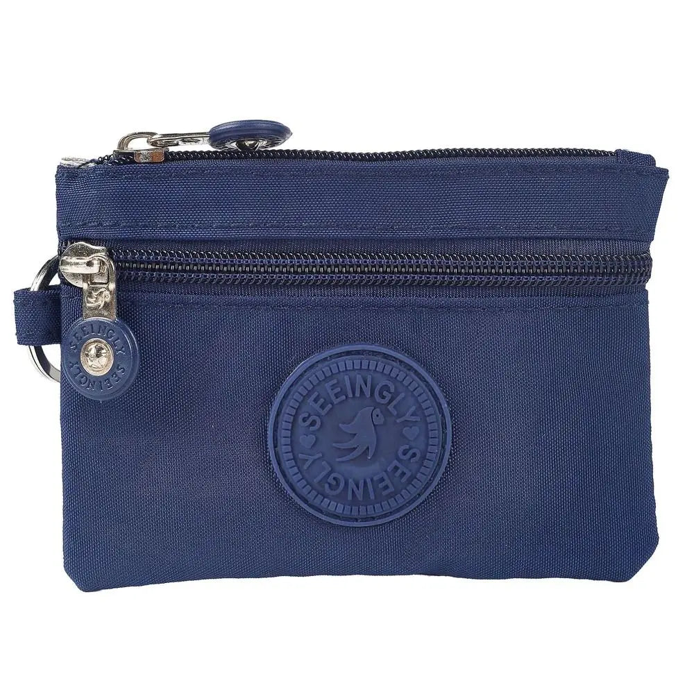 Durable Canvas Money Coin Purse Waterproof Wear-resistant Credit Card Holoder with Key Ring Wallet Money Bag Male Female