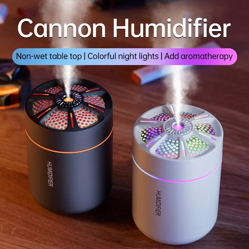 Mini USB Air Humidifier & Aroma Oil Options with LED Light