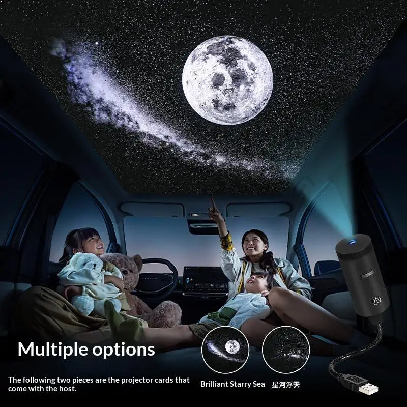 Car LED Star Ambient Light HD Projection Long Lifespan USB Powered Atmosphere Projector Lamp for Bar Shop Home Car Use