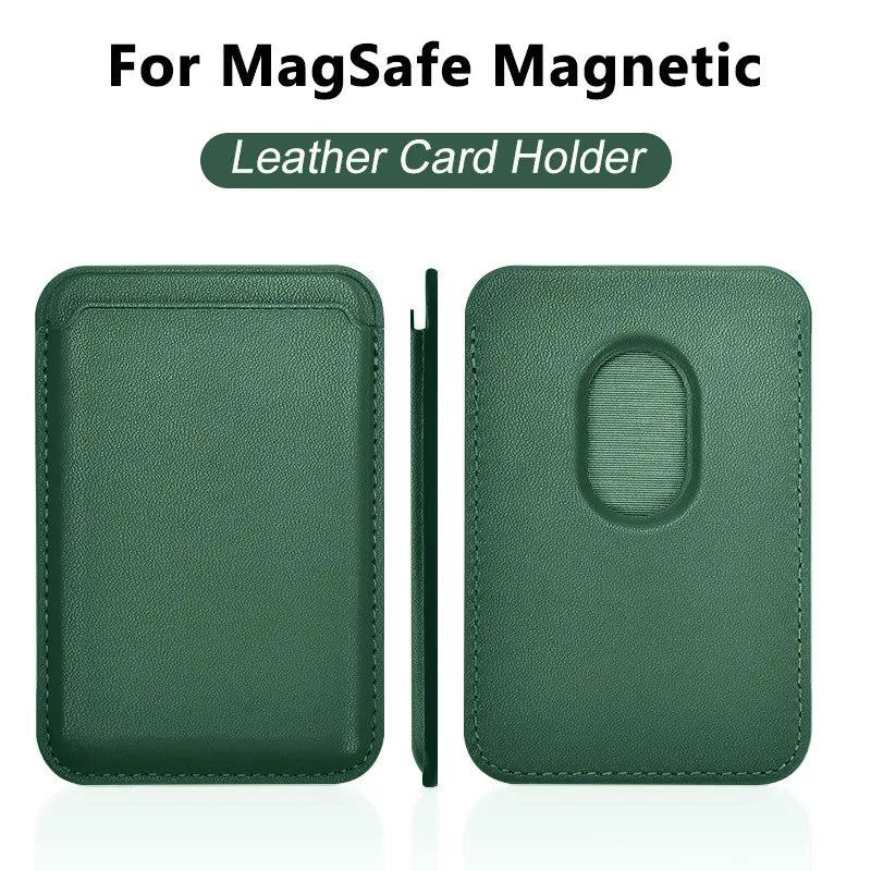 Women Man Leather Soft Card Wallet Phone Card Holder for MagSafe Magnetic Case Suitable for All iPhone Cases Card Phone Back Bag