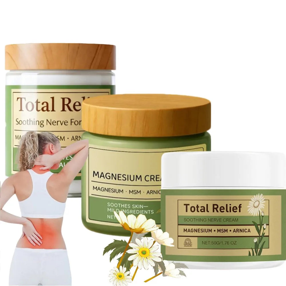 Magnesium Cream with MSM & Arnica, Gentle Plant Extract Body Care Balm, Soothing Massage Cream for Daily Skin Relief
