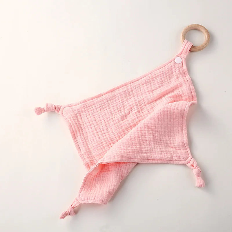 Wooden Drool Bib Ons Baby Saliva Towel Soft Cotton Baby Burp Cloth Kindergarten Handkerchief Newborn Washcloth Nursing Towel