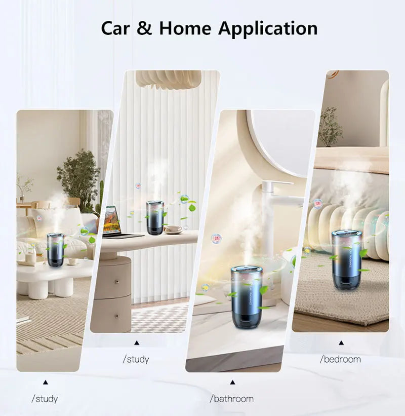 50ML Car Perfume Diffuser Auto Smart Air Diffusers Adjustable Concentration Essential Oil Diffuser Rechargeable Car Fragrance