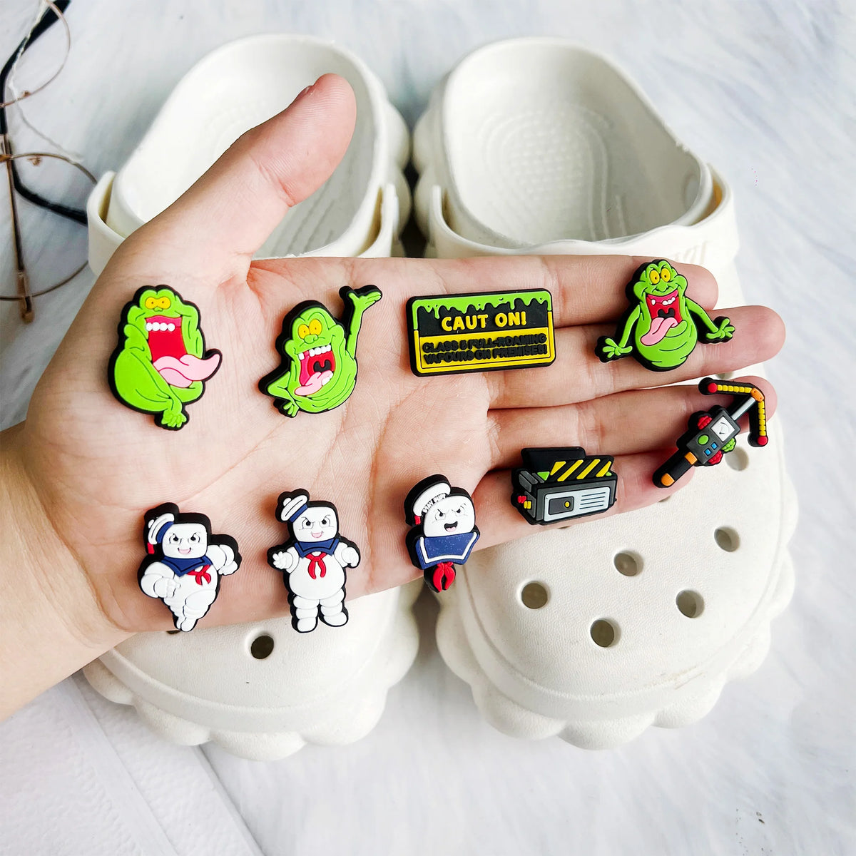 1-13pcs Hot Movies Ghost Shoe Charms DIY Cartoon Garden Shoes Decorations Accessories for Clog Sandal Buckle Kids Party Gifts