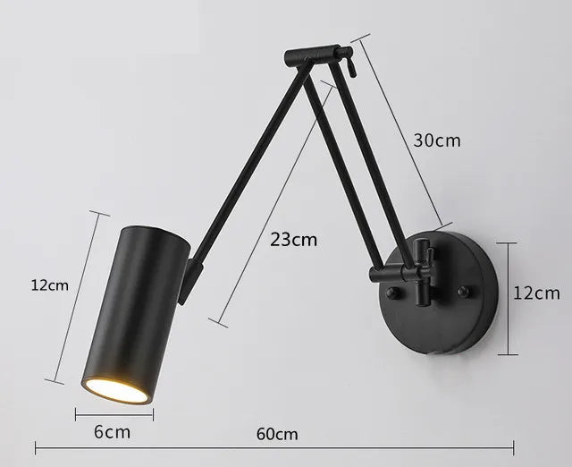 LED Wall Lamps Modern Adjustable Swing Long Arm Internal Touch Sensor Switch Household Bedside Lighting Decor Sconce Lights