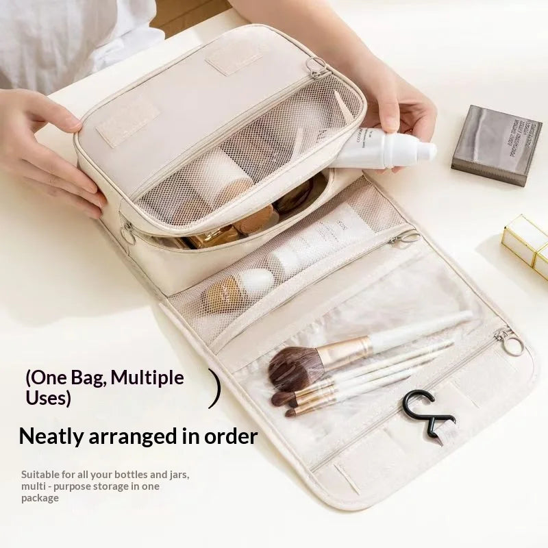 Portable Hook Toilet Bag Multi Functional Travel Waterproof Wear Resistant Multi Layer Storage Large Capacity Makeup Bag