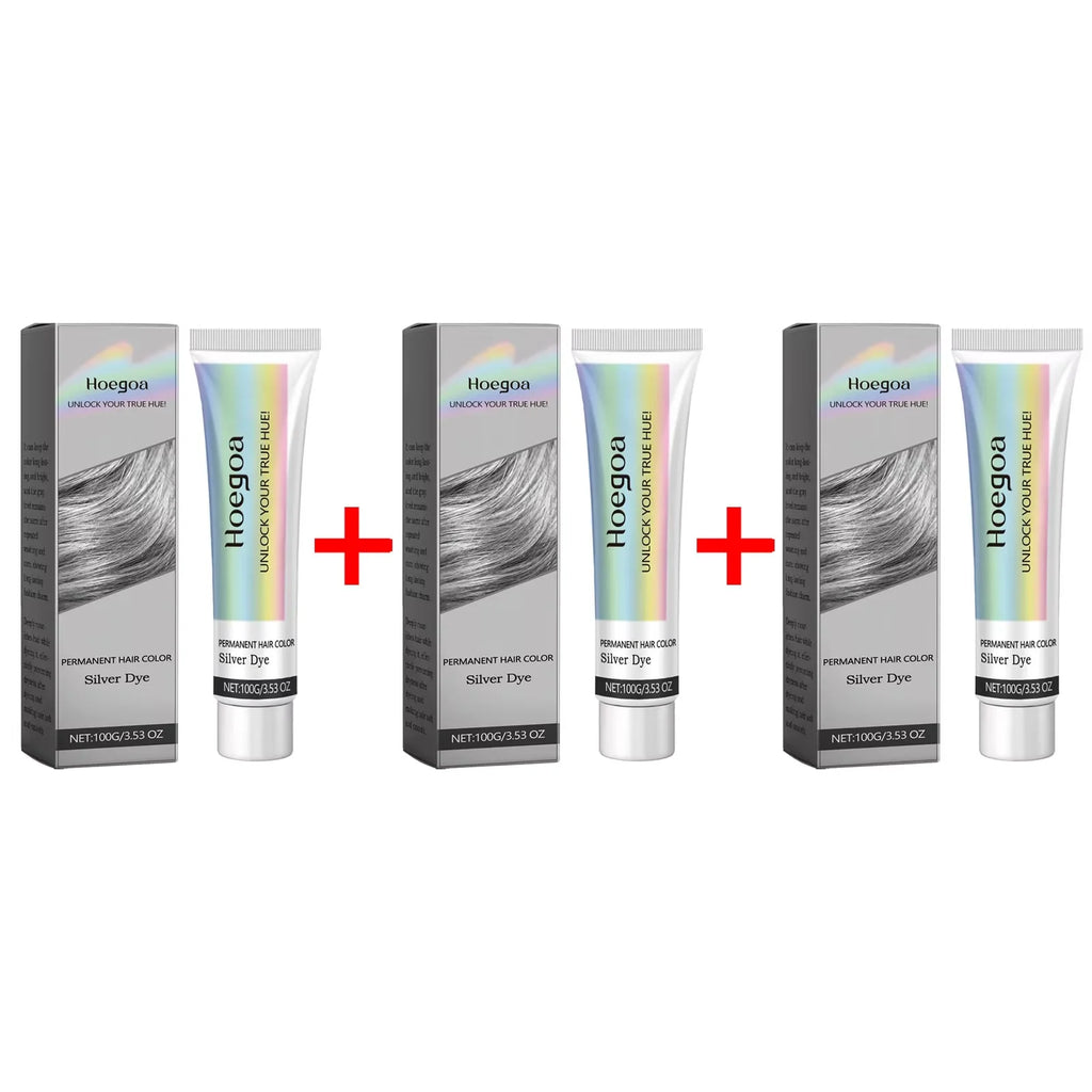 Gray Color Hair Dye Cream Unisex Smoky Silver Punk Style Light Color Metallic Permanent Nourish Natural Trendy Beauty Hair Care