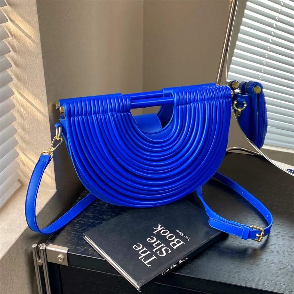 Luxury Evening Clutch Purses For Women 2026 Golden Noodle Half Moon Crossbody Bag Wedding Dinner Party Luxury Designer Handbags