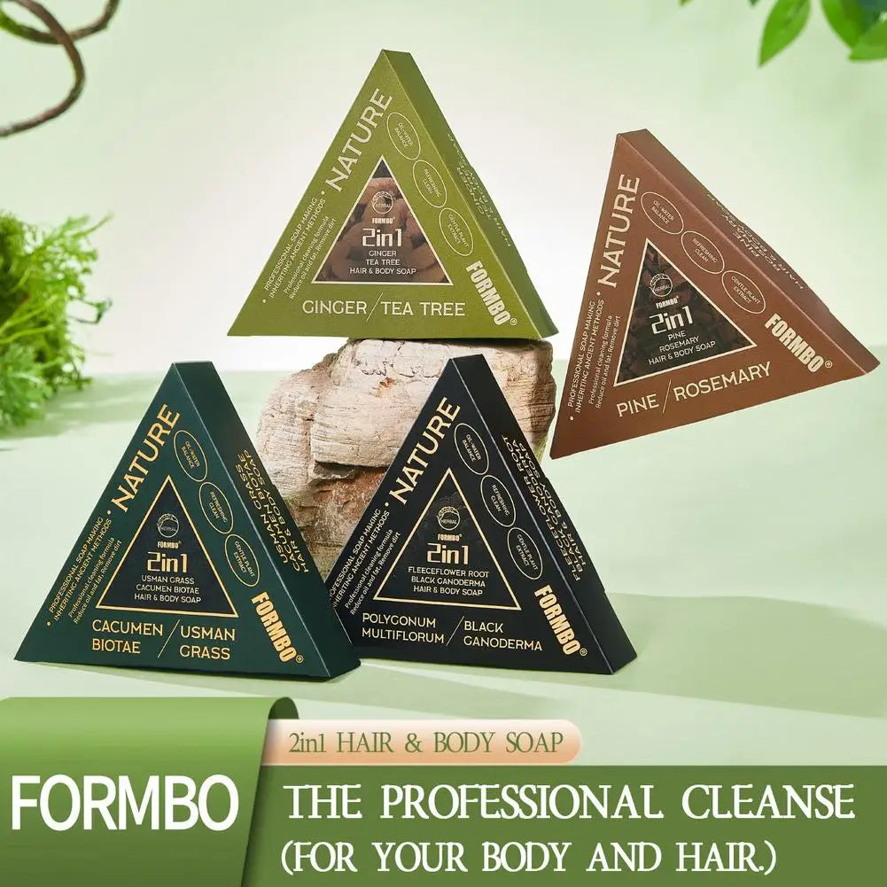 Usman Grass & Platycladus Herbal Shampoo Soap Natural Hair Treat Strengthens Roots Controls Oil Cleanses Scalp Hair Care
