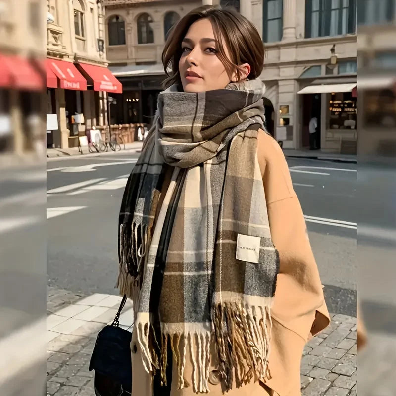 Scarf Ladies Fall And Winter Thickens Warm Neck Scarves Fashion Scarves Cloth Fanta And Fringed Blankets Men's Winter Shawls