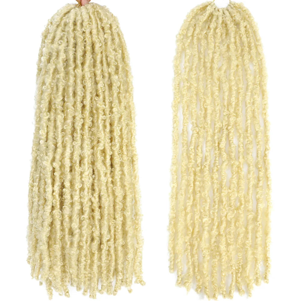 1- 6Packs Butterfly Locs Crochet Hair 36 24 18 14 12inch Pre Twisted Natural Black Distressed Faux Locs Crochet Braids for Women
